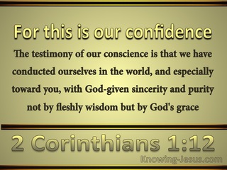 2 Corinthians 1:12 We Live by God's Grace (gold)